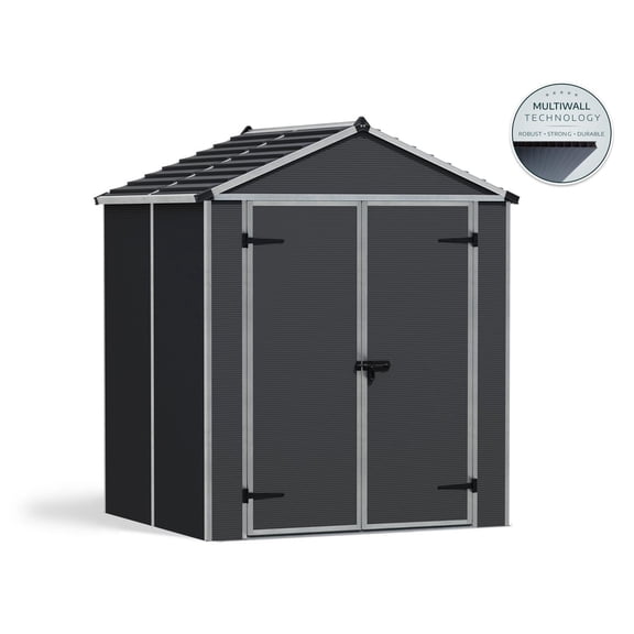 Remise de jardin Rubicon, 6 pi x 5 pi, gris foncé
