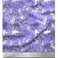 thumbnail image 1 of Soimoi Purple Poly Georgette Fabric Pine Leaves Printed Fabric 1 Yard 52 Inch Wide, 1 of 3