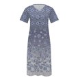 thumbnail image 4 of Pisexur Robe pour Femme Grande Taille, Portefeuille à Fleurs, Col en V, Fente, Ligne A, Manches Volantées, Évasée, Ceinturée, Robe Maxi, 4 of 5