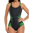 thumbnail image 1 of Charmo Womens One Piece Sport Swimsuits High Cut Bathing Suits Adjustable Straps Athletic Competition Racing Swimwear, 1 of 7