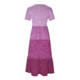 thumbnail image 5 of FAIWAD Robes Maxi d'Été pour Femmes à Manches Courtes à Paillettes Colorblock 2024 Vacances Tendance Fluides avec Poches Robe, 5 of 5