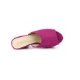 thumbnail image 4 of BLISSFUL STEP Women's Chunky Heels Platform Open Toe Slides Sandals Hot Pink 7, 4 of 7