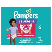 Pampers Diapers - Cruisers 360° - Size 6, up to 100% Leakproof Fit, Designed for Active Babies, Pull On Diaper, EZ Off Tabs Designed for Easy Changes