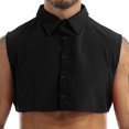 thumbnail image 3 of LiiYii Men's Simple Solid Color Dickey Fake Collar Detachable Shirt Dickey Collar Half Shirts False Collars Black 41, 3 of 9