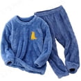 thumbnail image 1 of RXIRUCGD Fall And Winter New Padded Suit Round Neck Pullover Parent-child Pajamas Set( Blue, Size:4Years ), 1 of 3