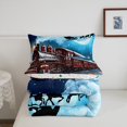 thumbnail image 4 of Erosebridal Christmas Train Bedding Full Comforter Set, Moon Print Down Comforter, Winter Snowflake Decor, 3-Piece, 4 of 6