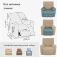 thumbnail image 2 of 4-Piece Furniture Protector Striped Plaid Reclining Case With Pockets  1 Seat   Recliner Furniture Cover With Elastic Bottom, 2 of 7