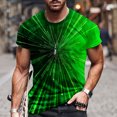 thumbnail image 2 of Meichang T-Shirt pour Homme Grande Taille, Coupe Ajustée, Muscle, Stylé, Amusant, à Rayures, Imprimé 3D, T-Shirt Décontracté à Col Rond, Chandail à Enfiler, Hauts Coupe Ample, Manches Courtes, Chandails Légers et Doux, Entraînement Sport, T-Shirts Tee, M-5TG, 2 of 5