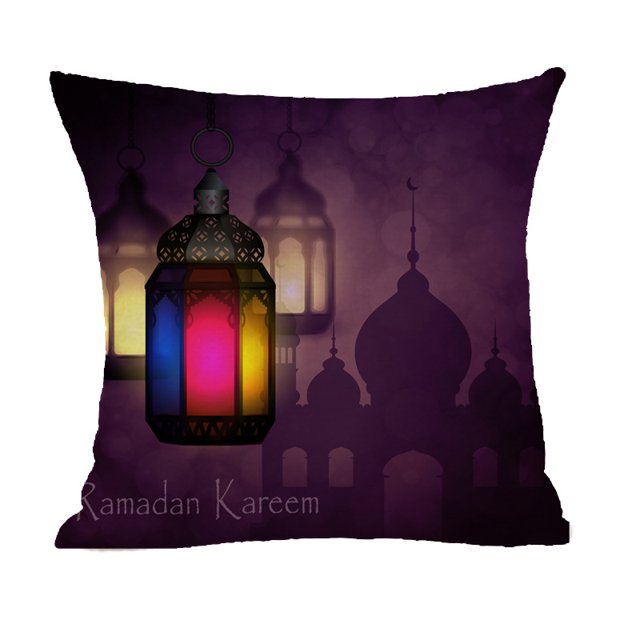 2 Pcs Housse de Coussin Design Ramadan Festival Taie d'Oreiller 18"x18 Pouces Mystère 30