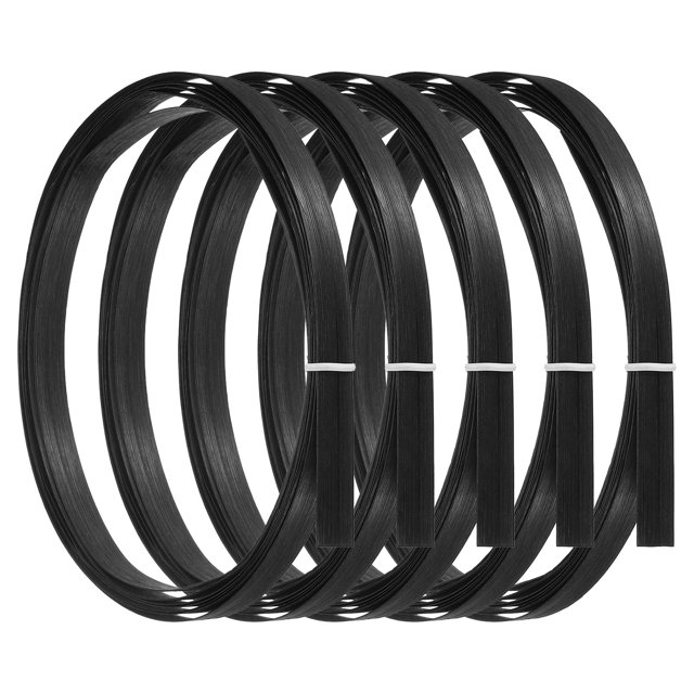 Unique Bargains Bamboo Strips for Weaving 7/16' x 10 Ft Thin Flat Wicker Rattan Cane Reed, Black, 5 Pack