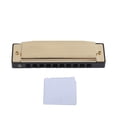 thumbnail image 2 of G Key Harmonica, Playing Harmonica ABS+metal 10 Hole Harmonica  For Professional For Beginner Red,Gold,Silver, 2 of 8