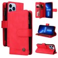 thumbnail image 1 of Case for iPhone 13 Pro Cover Zipper Pocket Wallet Case Magnetic Protective - Red, 1 of 5