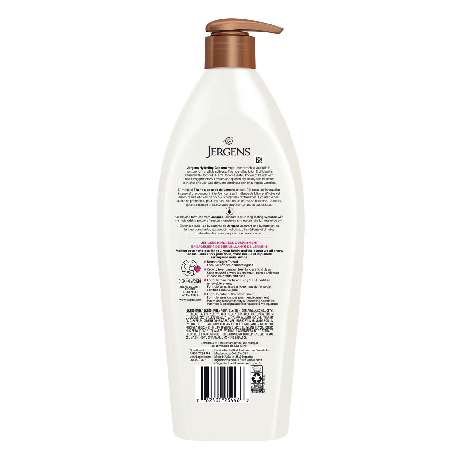 Jergens Hydratant à la Noix de Coco & Lotion pour le Corps pour Peau Sèche
