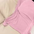 thumbnail image 4 of Cozy Fringe Knit Blanket 100x70cm, Soft Acrylic Sofa Office Nap Throw, Portable Lightweight Blanket for Home Travel Gift with Durable Easy-Care Fabric, Pink, 4 of 7