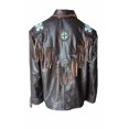thumbnail image 2 of Classyak Men's Western Cowboy Fringes, Bones & Beads Real Leather Coat, 2 of 2
