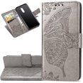 thumbnail image 1 of Case Premium PU Leather Flip Wallet Case Butterfly Embossed Full Body Protection Flip Stand Card Holder Magnetic Cover for iPhone 11 Pro(Gray), 1 of 6
