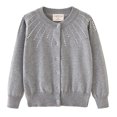 thumbnail image 2 of RXIRUCGD Girls Rhinestone Knitted Cotton Cardigan Jacket( Gray, Size:9 Years ), 2 of 3