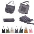 thumbnail image 3 of Women Shoulder Bag Corduroy Large Capacity Fashion Simple Keys Mobile Phone Tote Reusable Handbag, 3 of 8