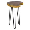 thumbnail image 1 of Alaterre Furniture Hairpin Natural Wood with Metal 20" Round End Table, Live Edge, 1 of 1