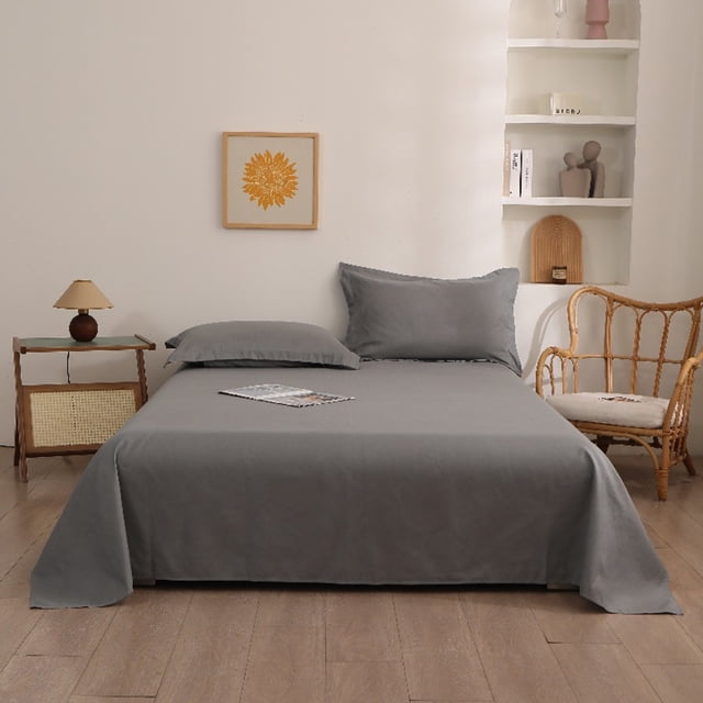 Feltree King Size Bed Sheet Set 250x230cm Sheet + 2 Pillowcases, Deep Pocket Polyester Fitted Bedding with Easy-Care Design