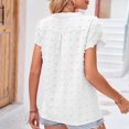 thumbnail image 4 of Timegard Womens Tops Flowy V Neck Petal Short Sleeve Ruched Loose Casual Lightweight Tops Summer Beach, 4 of 5