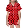 thumbnail image 4 of MIASHUI Ensemble de Pyjama 2 Pcs pour Garçons et Filles à Pois Boutonné, Rouge, 4-5 Ans, 4 of 4