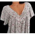 thumbnail image 5 of CEHVOM Women Plus Size Short Sleeves V-Neck Print Blouse Pullover Tops Shirt, 5 of 5