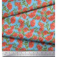 thumbnail image 3 of Soimoi Blue polyester Crepe Fabric Leaves & Floral Fabric Prints By Yard 42 Inch Wide, 3 of 6