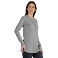 thumbnail image 2 of Inkmeso Tshirt With Buttons Jersey Tee Long Sleeve Top For Women, 2 of 8