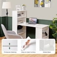 thumbnail image 4 of Patiojoy 48 Inch Computer Desk with Bookshelf 3-in-1 Home office Desk with 4-Tier Bookcase & CPU Stand Space-saving Reversible Writing Desk White, 4 of 10