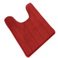 thumbnail image 2 of U-shaped Toilet Mat Water Absrobent Non-slip Elastic Skin-friendly Bathroom Rug Pad Bath Rug Showering Protection Household Home Wine Red 50*60cm, 2 of 8