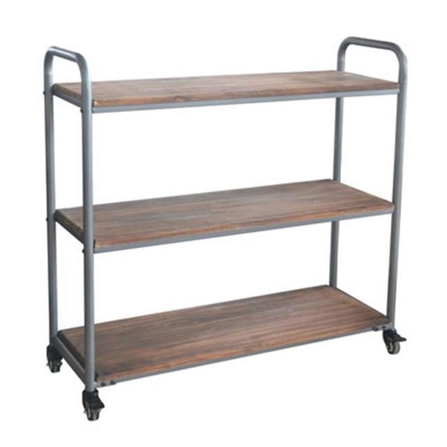 CheungsRattan FP-4255 4 Tier Shelf with Wheel Utility Cart - Gray