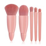 keepw Pack of 5 Makeup Brushes Plastic Handle with Mirror Powder Foundation Eye Shadow Make Up Brush Professional Cosmetics