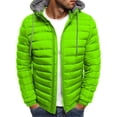 thumbnail image 2 of RKSTN Mens Down Jacket Solid Color Drawsting Hooded Jacket Winter Fashion Cotton Padded Jacket Warm Windproof Lightweight Puffer Jacket, 2 of 3