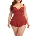 thumbnail image 3 of Maillots de Bain pour Femmes Grande Taille, Maillots de Bain pour Femmes Grande Taille une Pièce Taille Haute Maillots de Bain Rétro Rehausseur Monokini à Col en V Tenue de Bain L-4TG Maillots de Bain pour Femmes, 3 of 3
