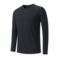thumbnail image 4 of ylioge T-Shirts de Protection Solaire pour Hommes avec Trou pour le Pouce Manches Longues Col Ras du Cou T-Shirts Extensibles Coupe Ajustée Chandail Décontracté Uni Respirant Hauts de Randonnée, 4 of 7