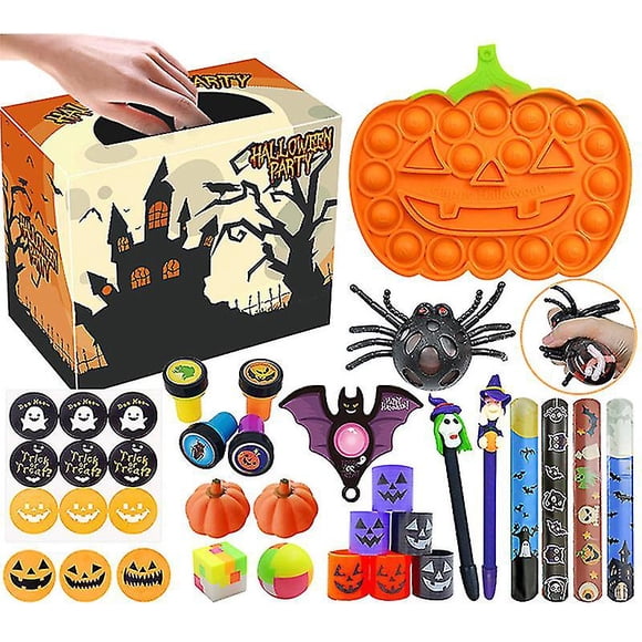 Accessoires de Jeu de Fête d'Halloween Haloween Boîte Surprise Mignonne Citrouille, Chauve-Souris, Araignée, Sorcière, Fantôme Décoration Enfants