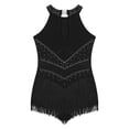 thumbnail image 4 of Yeahdor Robe de Danse Latine Sans Manches à Paillettes pour Filles, Robe Justaucorps de Jazz, Rumba Samba Salsa Cha Cha, Tenue de Danse de Salon Noire 14, 4 of 5