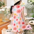 thumbnail image 4 of Robe d'Été pour Fille à Manches à Volants, Décontractée et Fluide, Robe Tunique Évasée à Motif Floral, Robe Chemise, Robe d'Été 3-15 Ans, 4 of 6
