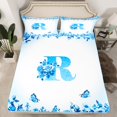 thumbnail image 2 of Erosebridal Letter Initial Sheet Set Twin,Monogrammed Personalized Bedding Sets Twin Size,Flower Decor,Breathable,3pcs, 2 of 7