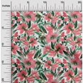 thumbnail image 1 of oneOone Tissu Polyester Lycra Rouge Feuilles & Floral Aquarelle Matériel de Robe Tissu Imprimé Tissu au Mètre 56 Pouces de Large, 1 of 4