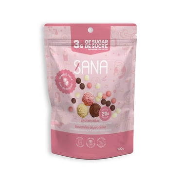 Sana Neapolitan Chocolate-Style Covered Protein Bites, No Added Sugar, 100g