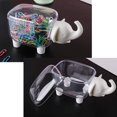 thumbnail image 3 of 2 Pack Elephant Shape Cotton Swab Holder,Cotton Bud Small Toothpicks Brushes Pin Holder Box Case Storage Organizer Jar with Clear Lid Dustproof Cover Black + White, 3 of 7