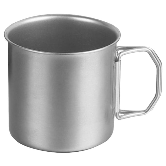 CUITING Stainless Steel 8.4x8.4x7.6CM Camping Cup with Foldable Handle Silver