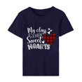 thumbnail image 5 of Pisexur T-shirt de la Saint-Valentin Haut T-shirt de la Saint-Valentin pour Femme Amour Imprimé T-shirt à Manches Courtes Haut à Manches Courtes Col Rond Haut/chemise, 5 of 5