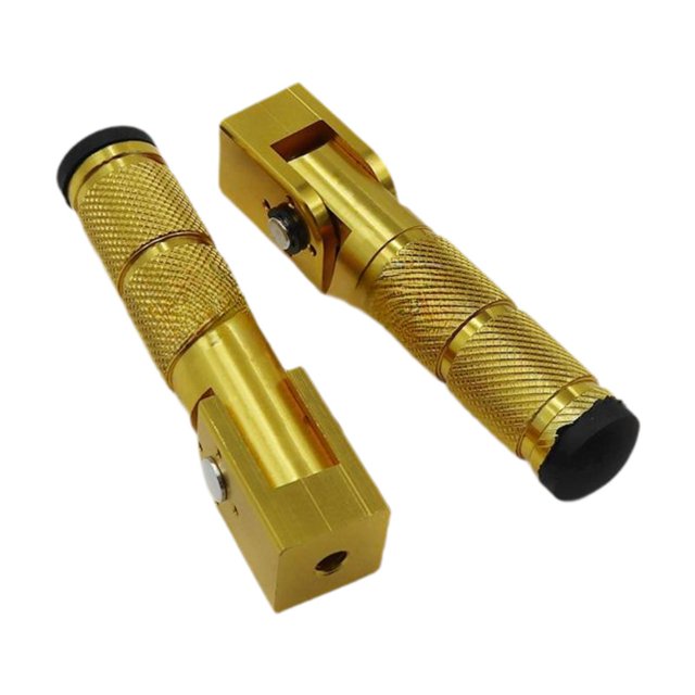 QualitChoice 2Pcs Motorcycle Footpegs Easy Installation Wear Resistant Footrests Replaces Golden 12.1x2.4cm