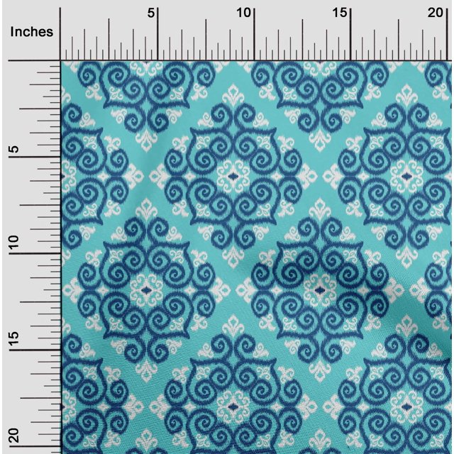 oneOone Viscose Chiffon Fabric Swirl Ikat Decor Fabric Printed BTY 42 Inch Wide