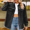 thumbnail image 1 of Babysbule Manteaux d'Hiver pour Femmes Mode pour Femmes Couleur Col à Revers Style Amincissant Manche Veste en Denim Liquidation Hauts, 1 of 6
