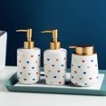 thumbnail image 4 of Qeeadeea Love Motif Ceramic Lotion Dispenser, Hand Soap Dispenser, Refillable Dispenser For Bathroom, Gold Soap Dispenser-love-380ml/13.4oz, 4 of 7