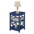 thumbnail image 3 of Convenience Concepts Town Square Table d'Appoint avec Étagères en Bois Bleu Cobalt, 3 of 7